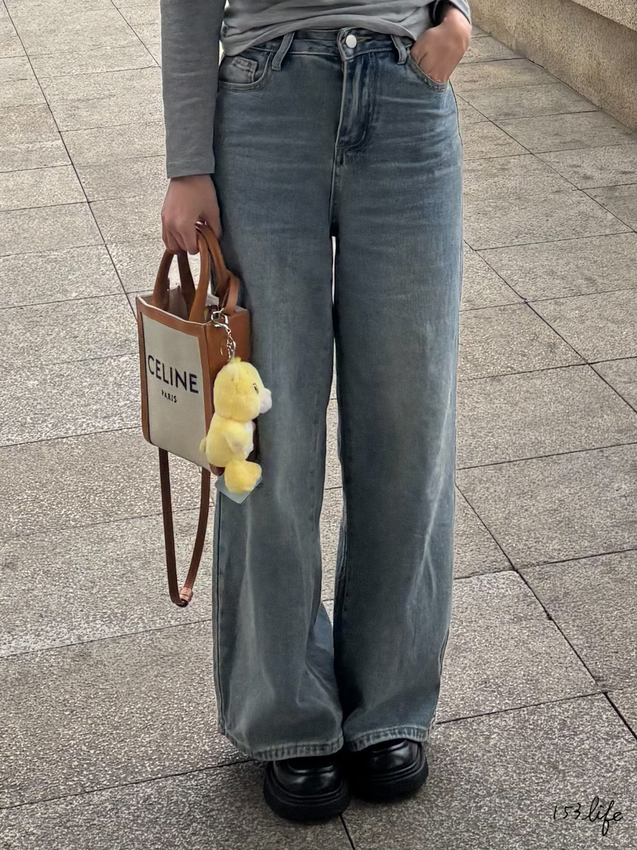 |現貨|【必帶特惠款】小個子時髦精刷藍寬褲(XXS-L)(九分/長款)