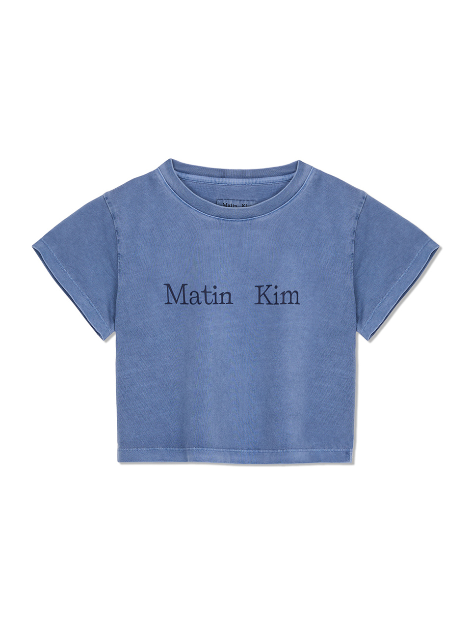 色染LOGO短版上衣 霧霾藍