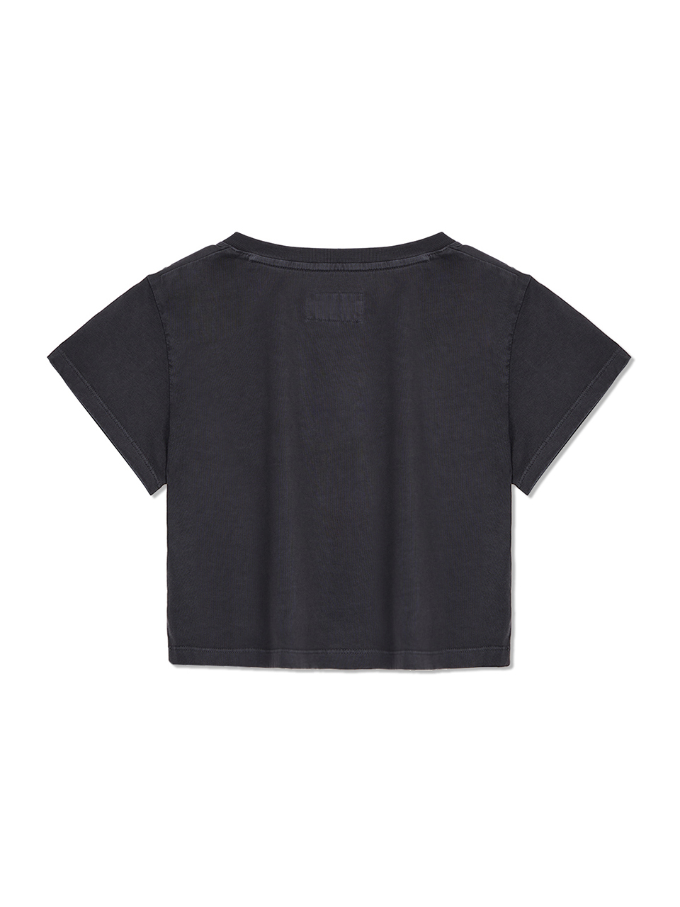 色染LOGO短版上衣 深灰