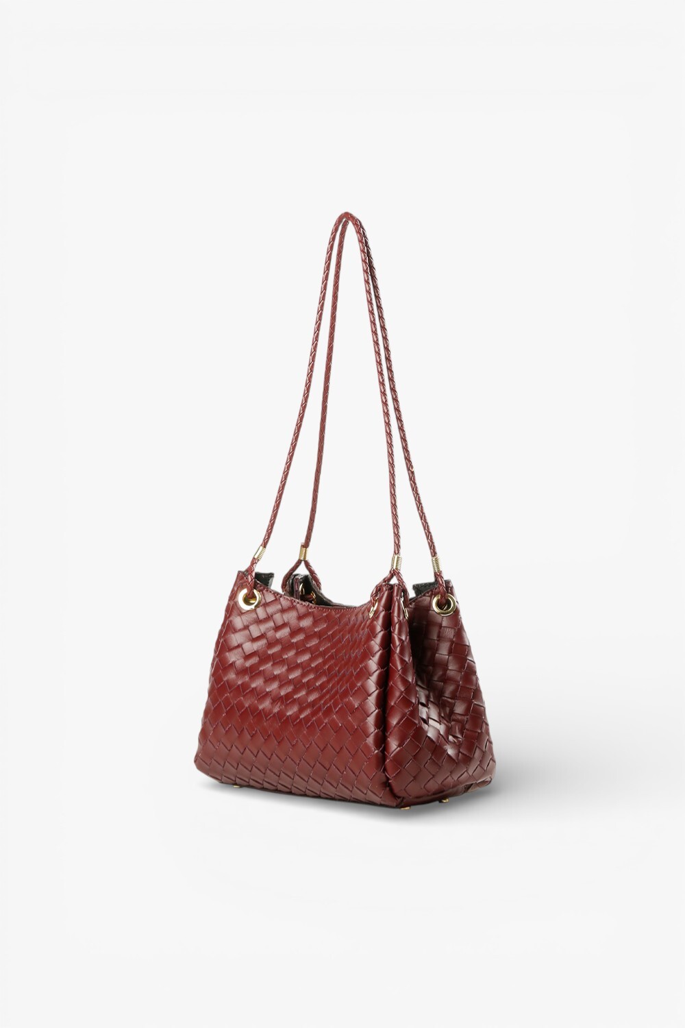 Linea 編織波士頓包 酒紅