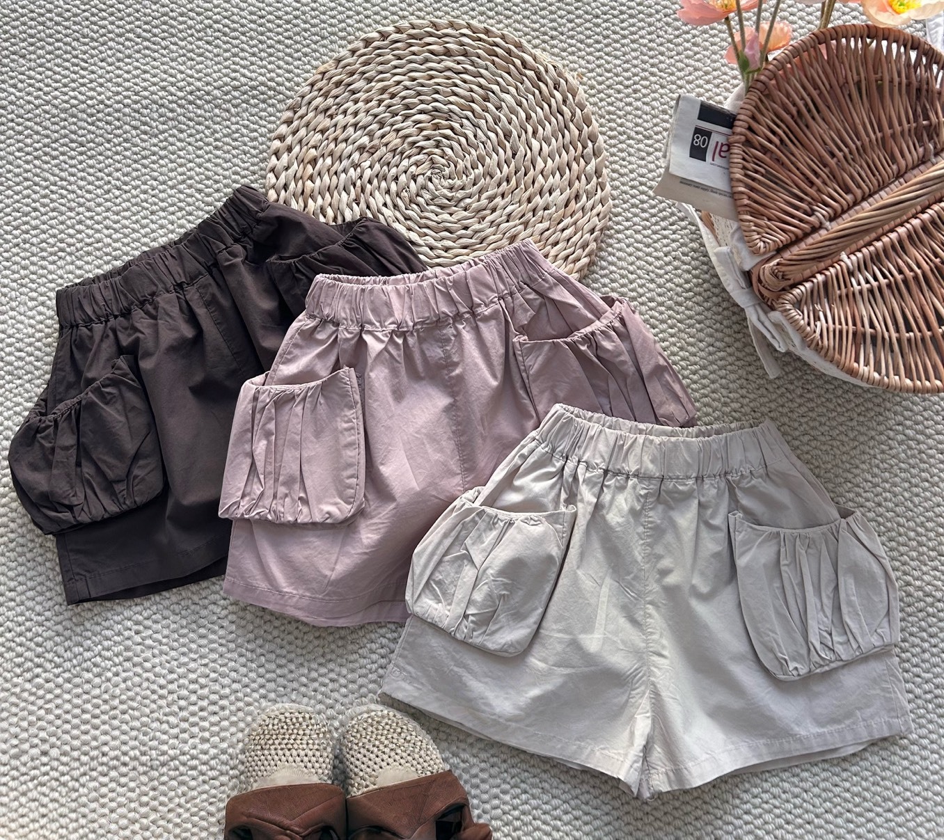 簡約休閒雙口袋短褲