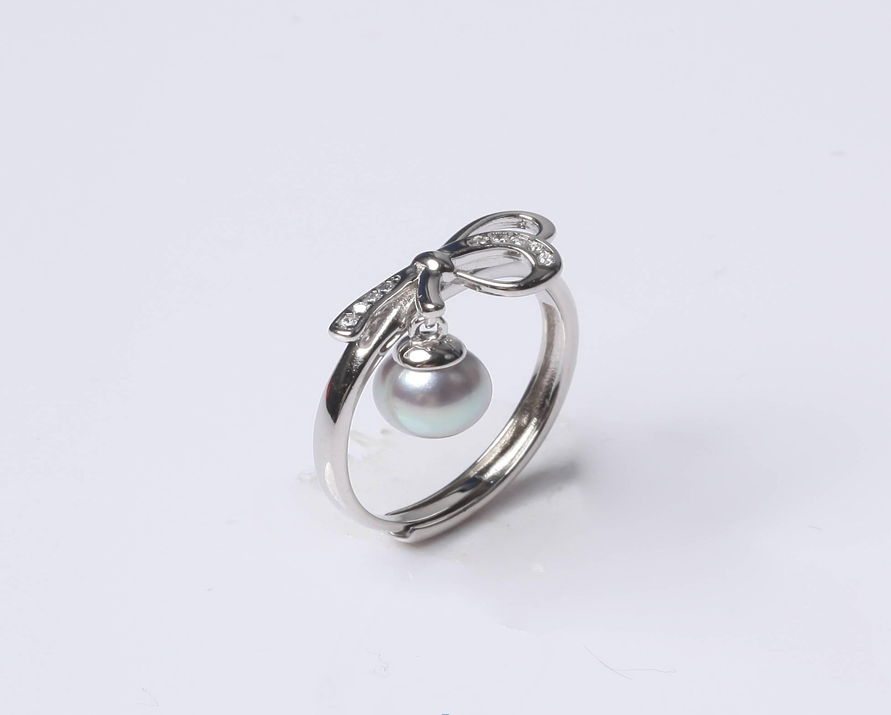 (限量10 ) E37 "真多麻珍珠靈動蝴蝶結戒指 (DSJZ-HS-058-599)" $488