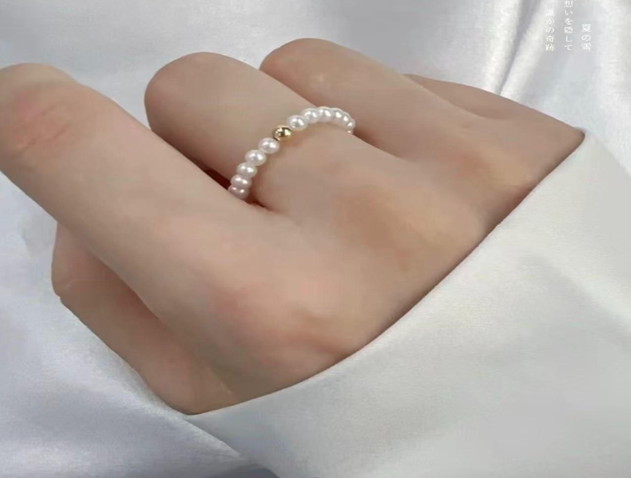 (限量20  ) E42 "珍珠彈力戒指 （DSJZ021Y-E49）" $78