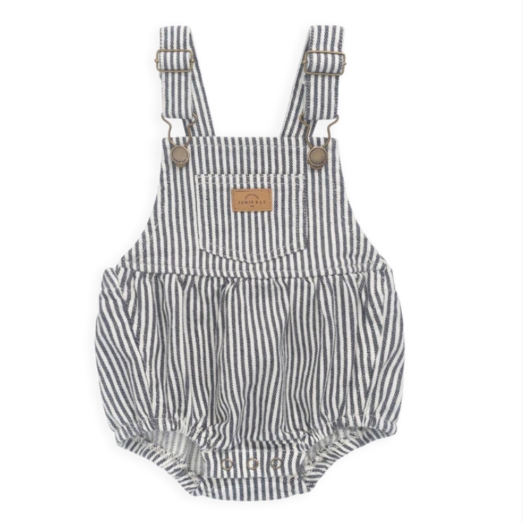 （預購）JAMIEKAY 條紋吊帶包屁衣 Pax Playsuit - Sailor Stripe Eclipse/Cloud