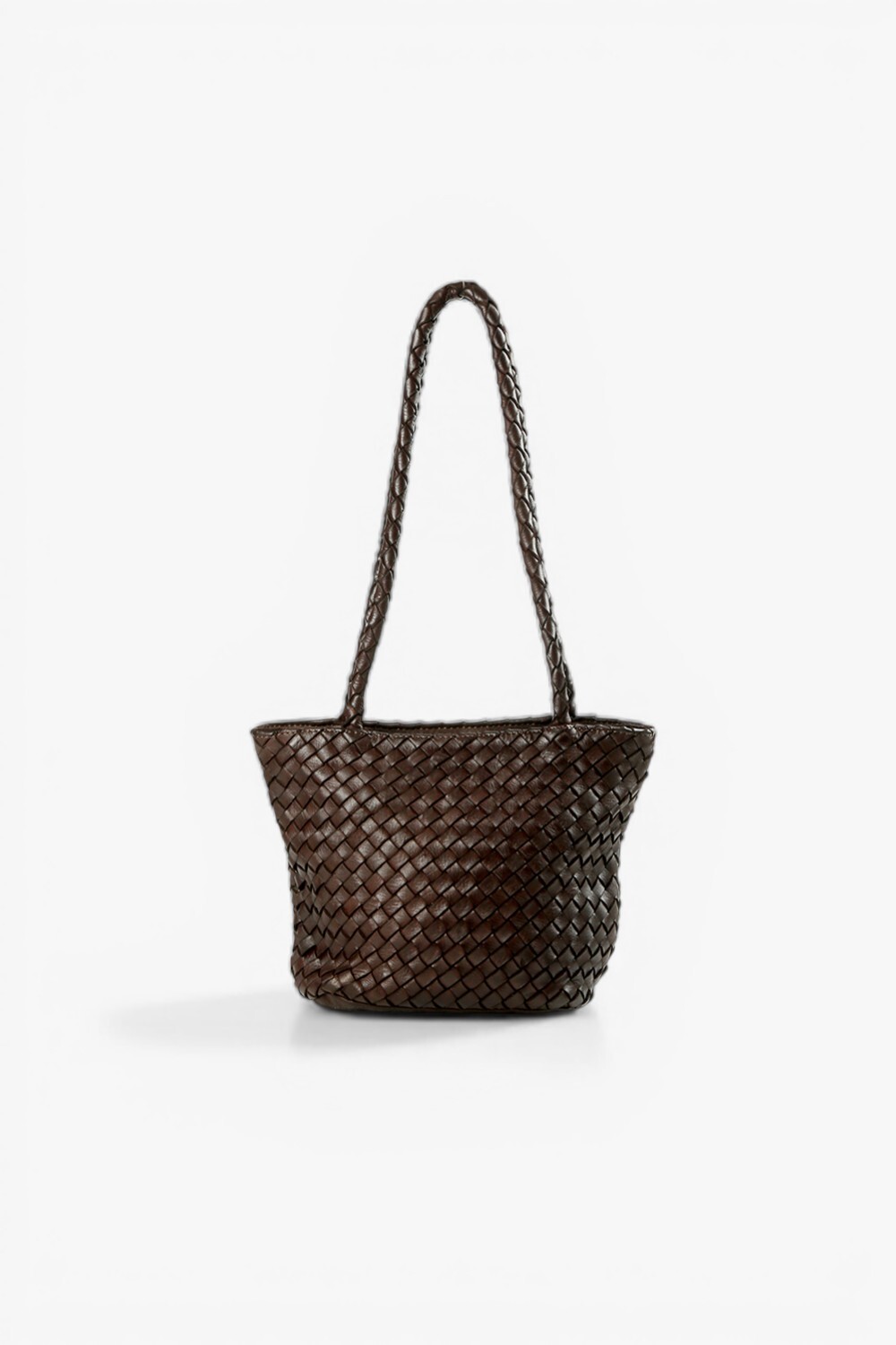 Woven Handle 捲捲背帶編織包 深咖