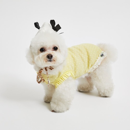 Louisdog 星期天方領連身褲＿奶油黃