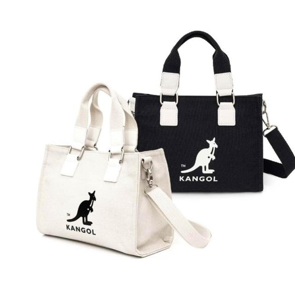【Kangol】帆布吐司小方包 手提兩用側背包