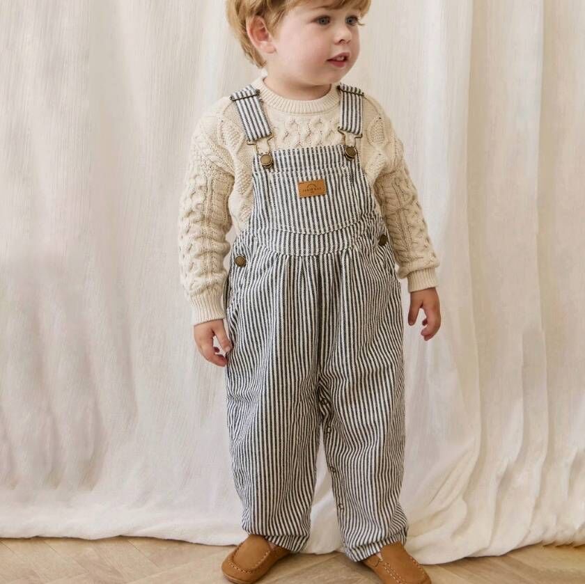 （預購）JAMIEKAY 條紋吊帶長褲 Cecil Overall - Sailor Stripe Eclipse/Cloud