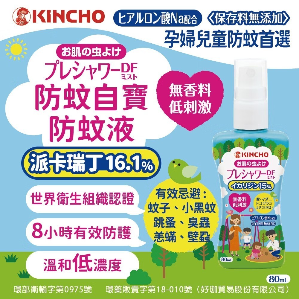 【樂森藥局】日本金鳥 派卡瑞丁防蚊自寶防蚊液-親子插畫款80ml