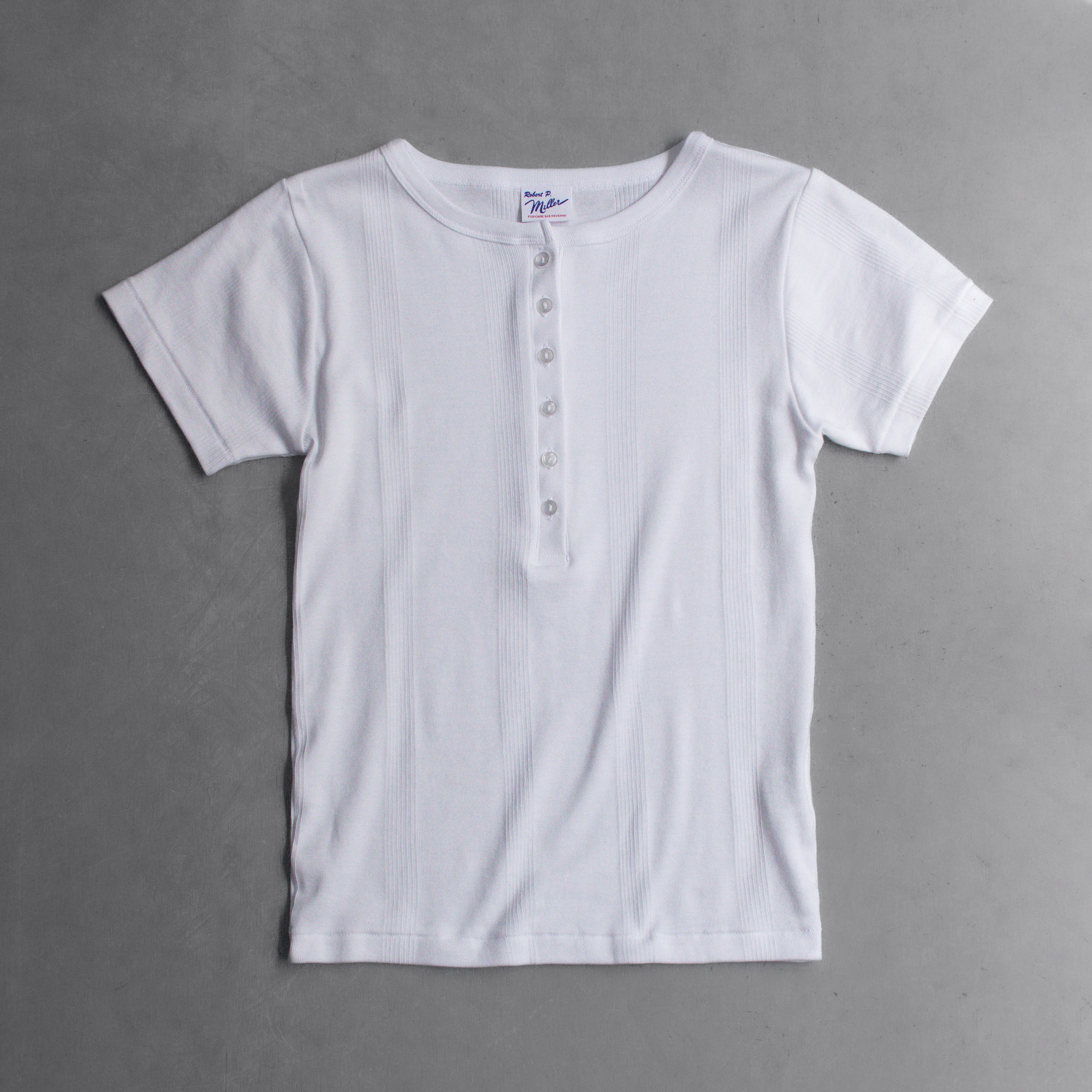 ROBERT P MILLER 864C HENLEY NECK TEE 亨利領 螺紋 短袖 T恤