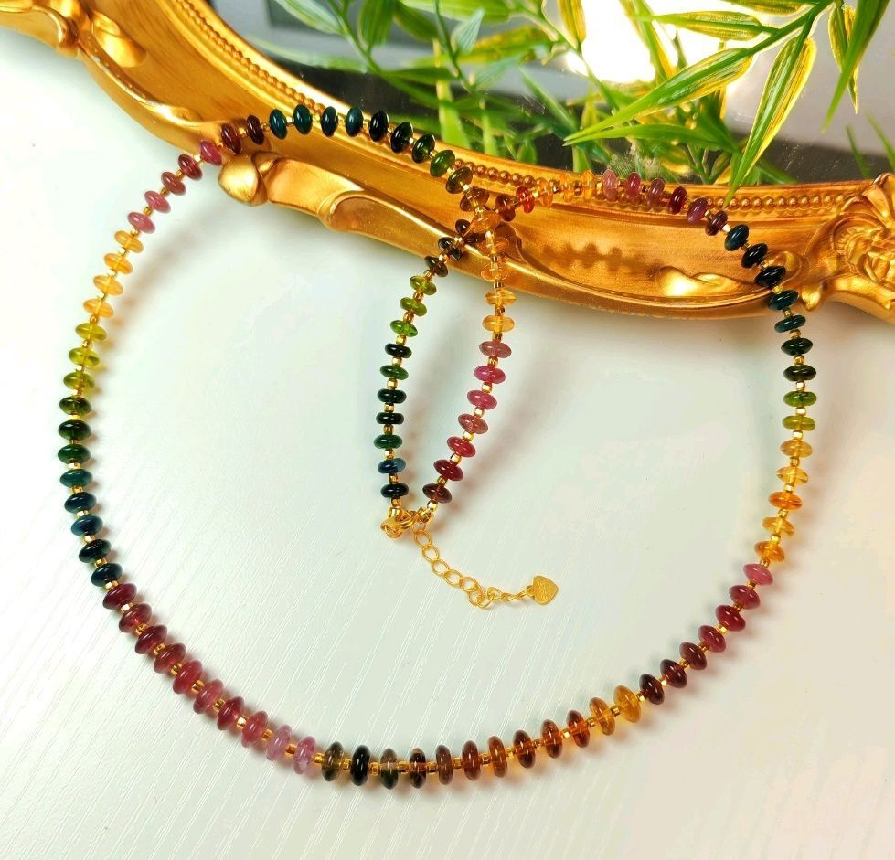 (M1) 碧璽飛疊珠DIY項鍊 5mm（S925銀) - #水晶 #2503SJ