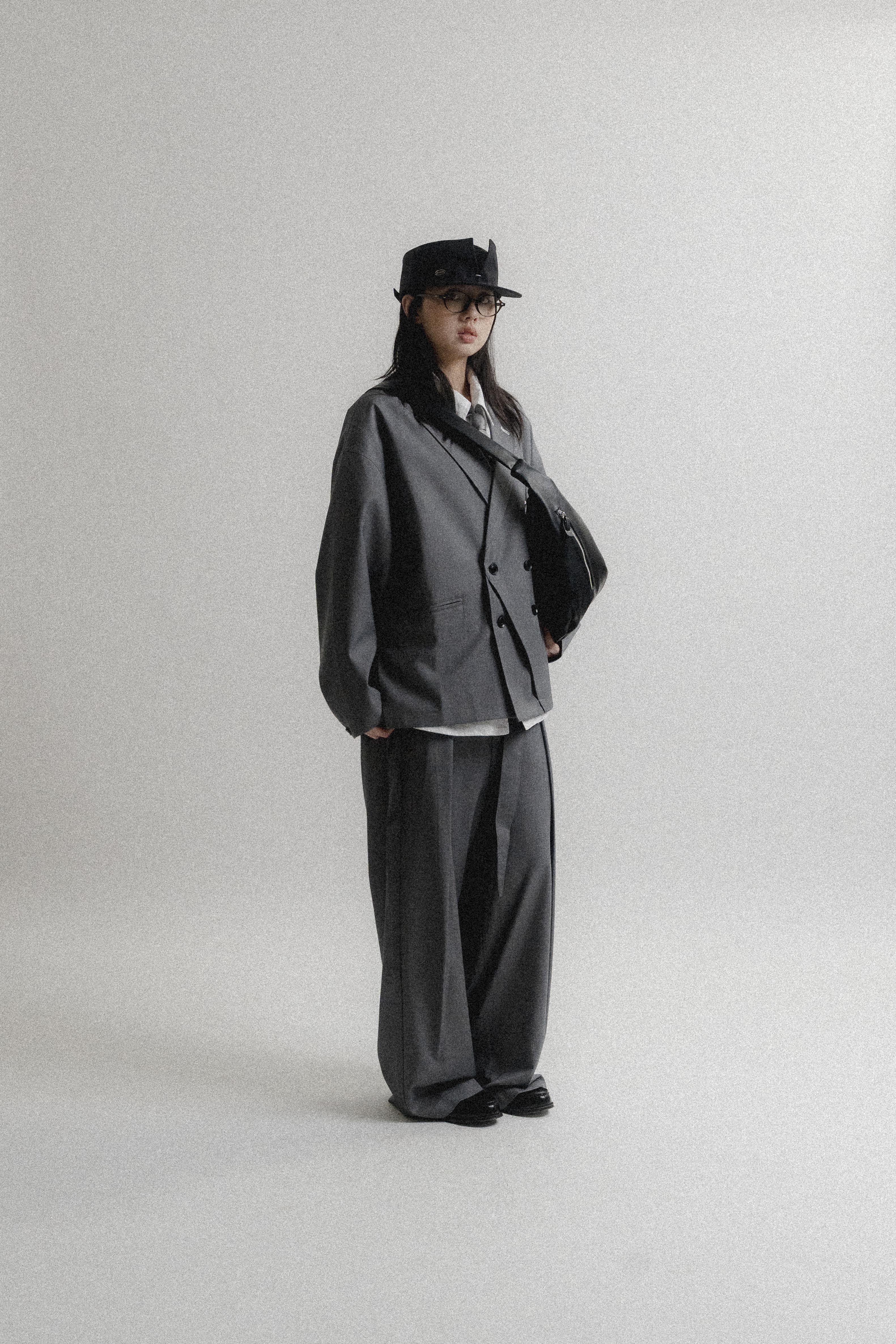 PxF Wide-Leg Commuter Suit Trousers | Grey｜Hong Kong Original Design