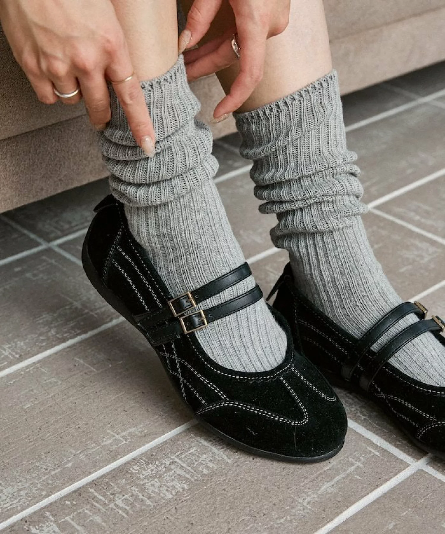 日本 MARY QUANT｜ 限量發售＊Faux Suede Mary Jane Sneakers (2 Colours)