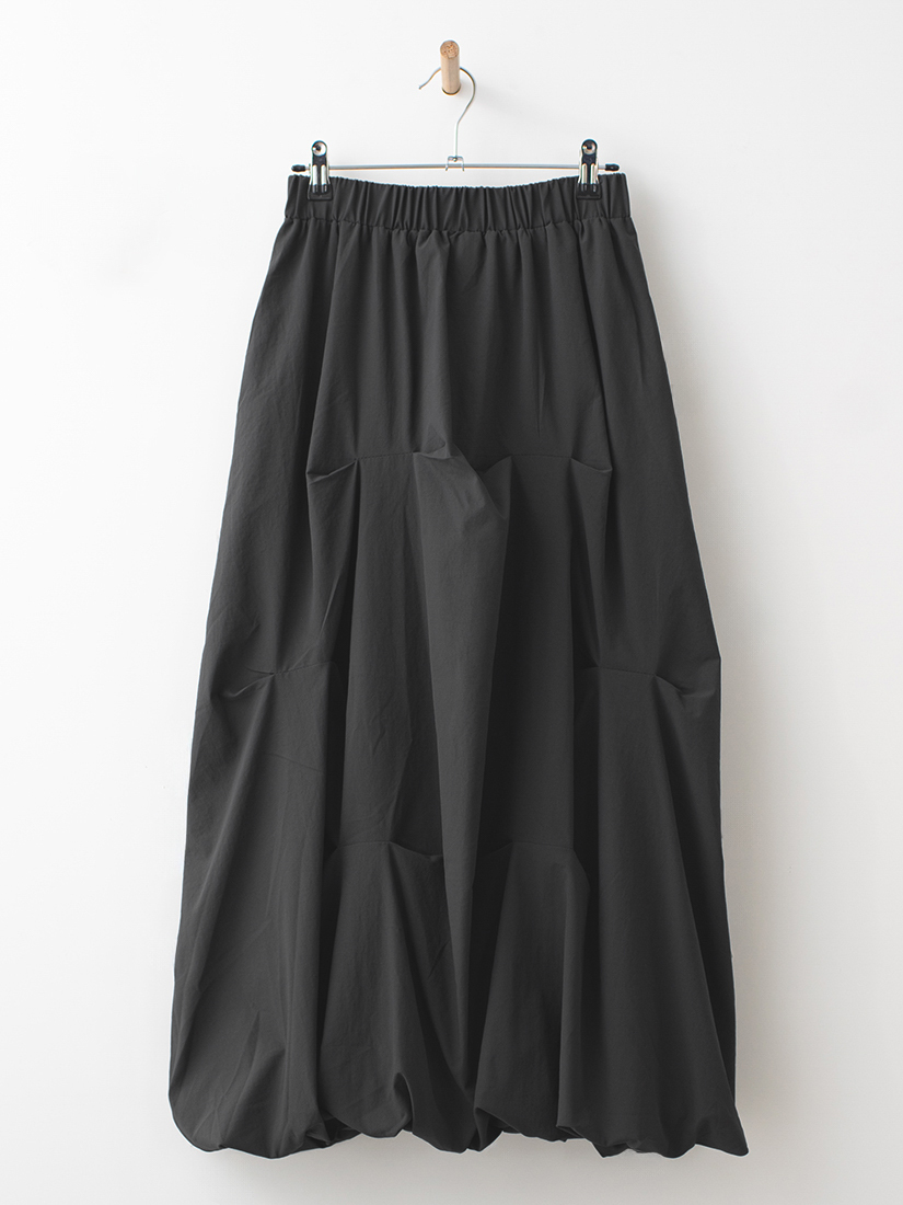 日系清新自然抓皺氣球感花苞長裙