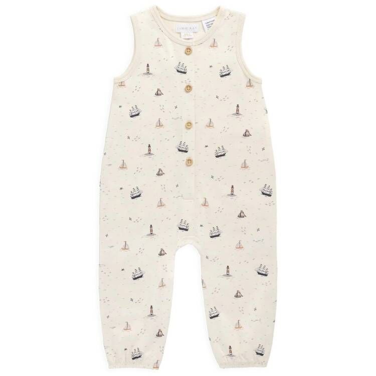 （預購）JAMIEKAY 航海印花無袖連身衣 Organic Cotton Rupert Onepiece - Sailing Day