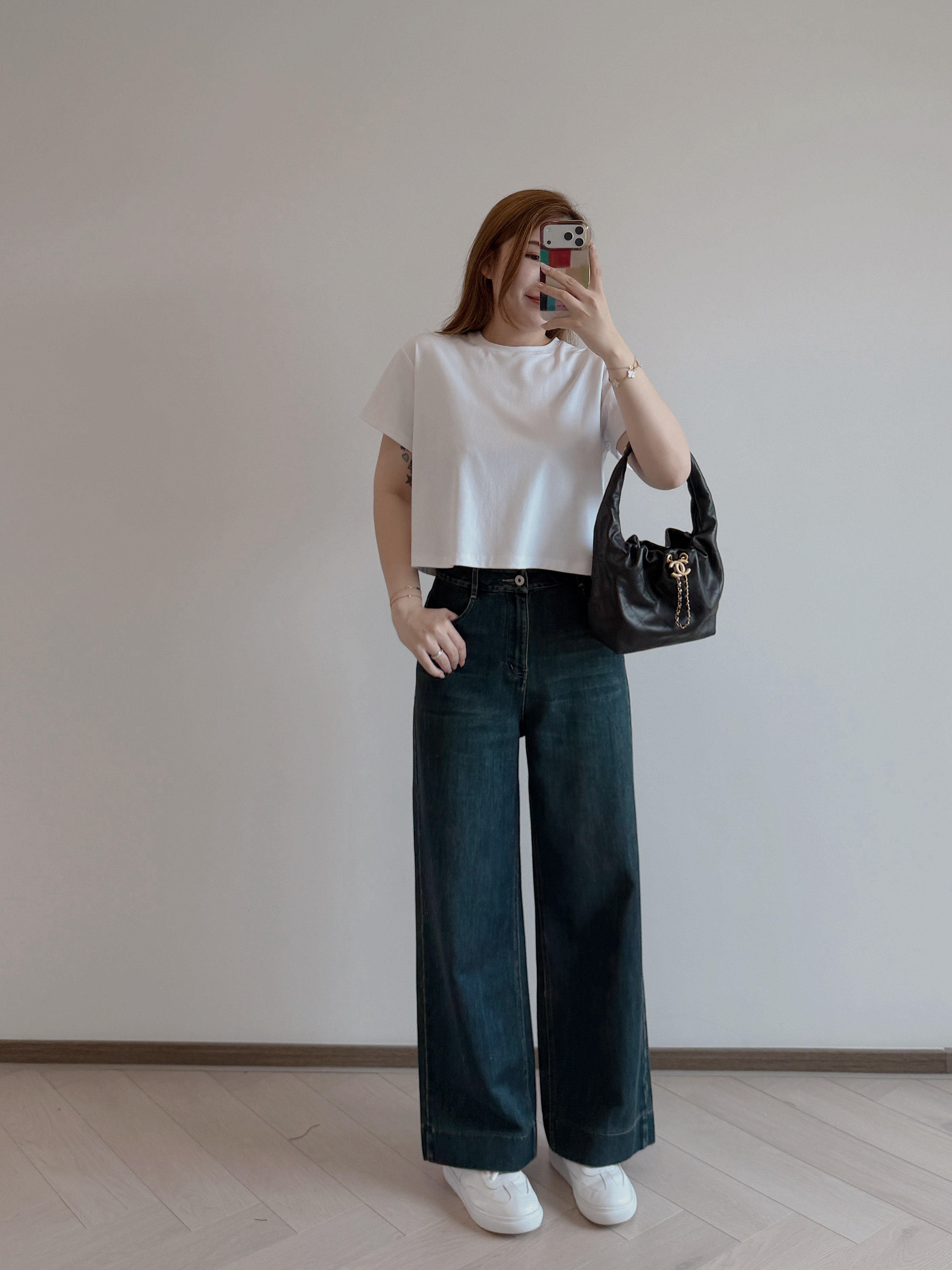 預售 7391 復古藍直腳闊筒褲