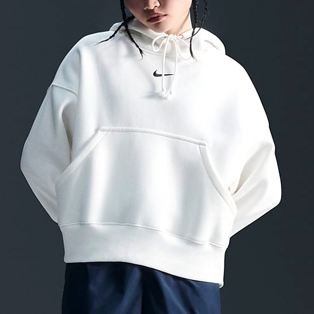 NIKE 帽T AS W NSW PHNX FLC OOS PO HOOD 白 長袖 女 DQ5859-133