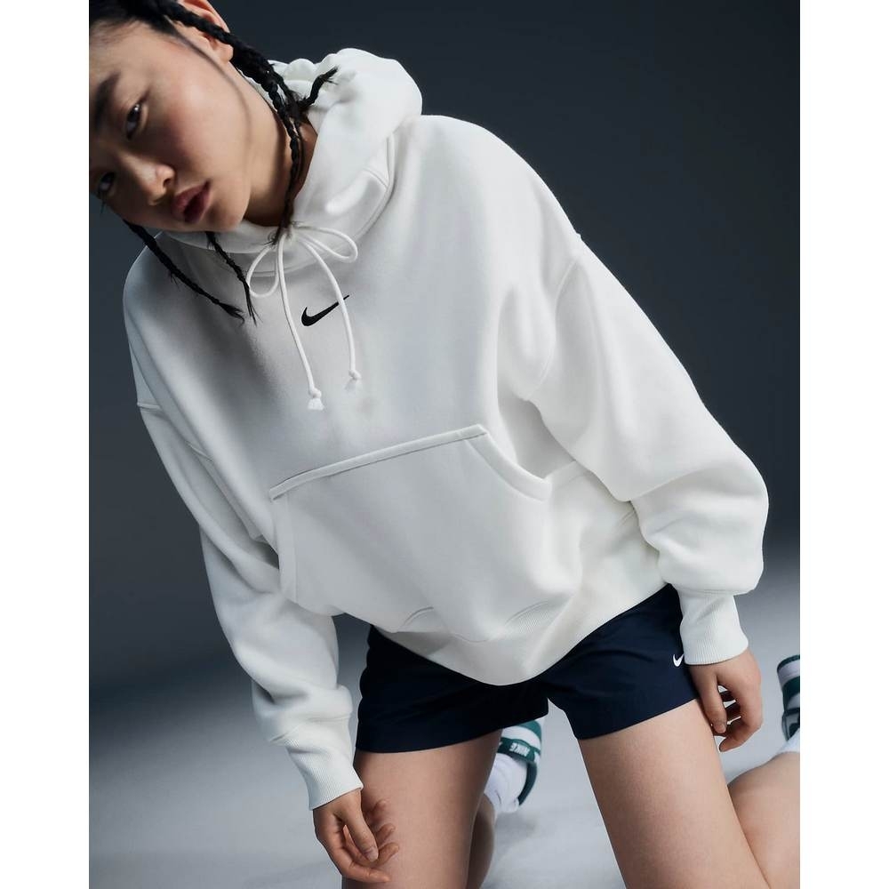 NIKE 帽T AS W NSW PHNX FLC OOS PO HOOD 白 長袖 女 DQ5859-133