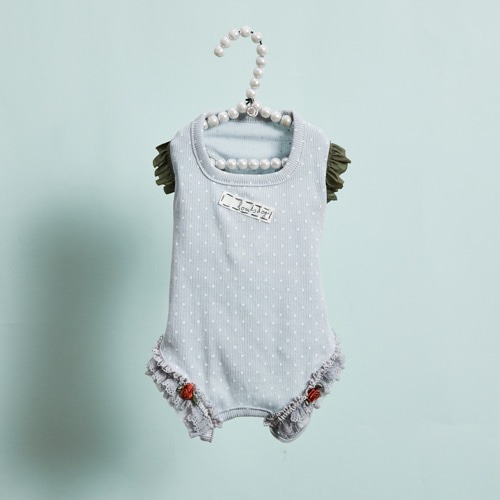 Louisdog 星期天方領連身褲_霧藍