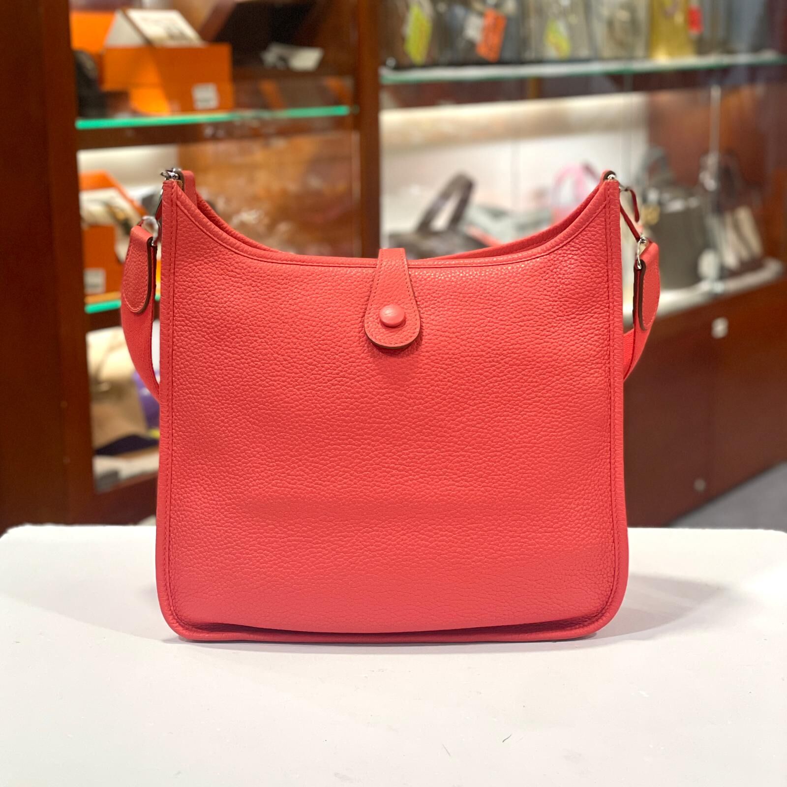 98%NEW二手EVELYNE 29 P刻 2R/ROUGE PIVOINE TC PHW 牡丹粉銀扣 #愛馬仕袋 #E29 #香榭站正品