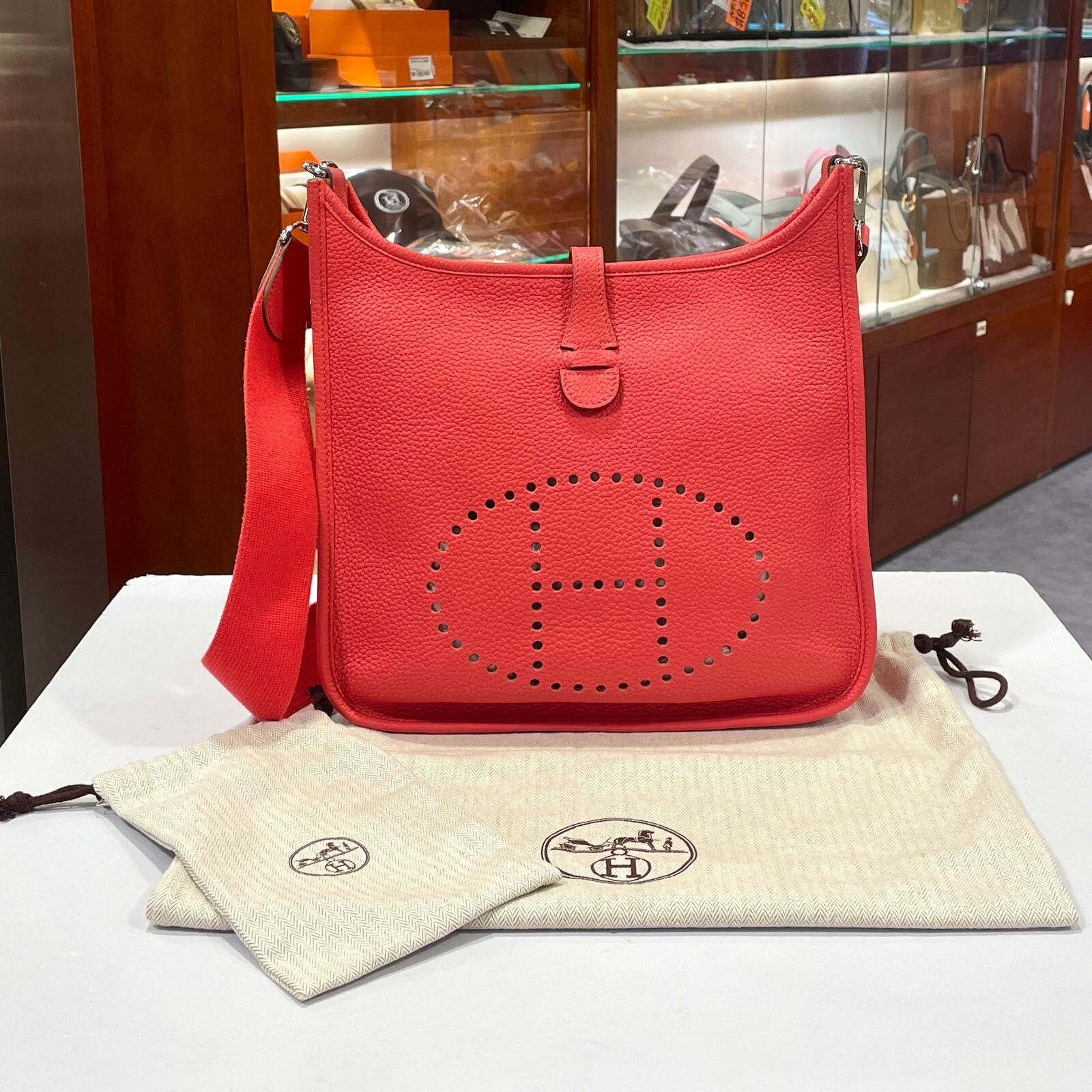 98%NEW二手EVELYNE 29 P刻 2R/ROUGE PIVOINE TC PHW 牡丹粉銀扣 #愛馬仕袋 #E29 #香榭站正品