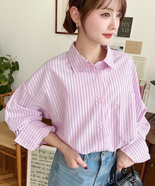 日本🇯🇵連線 Moment+ 經典百搭條紋長袖襯衫 條紋 寬鬆 長袖 襯衫 外套 外搭 罩衫 3色(任買兩件7-11免運)/預購