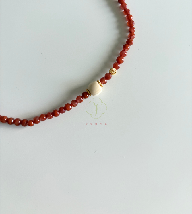 南紅雙圈配象牙