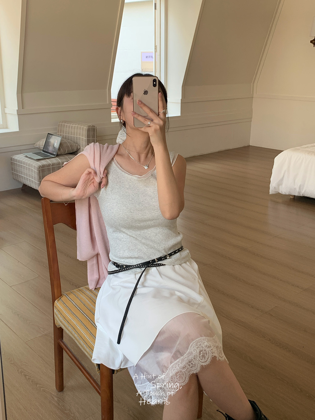 (G15)紗感拼接背心-4色