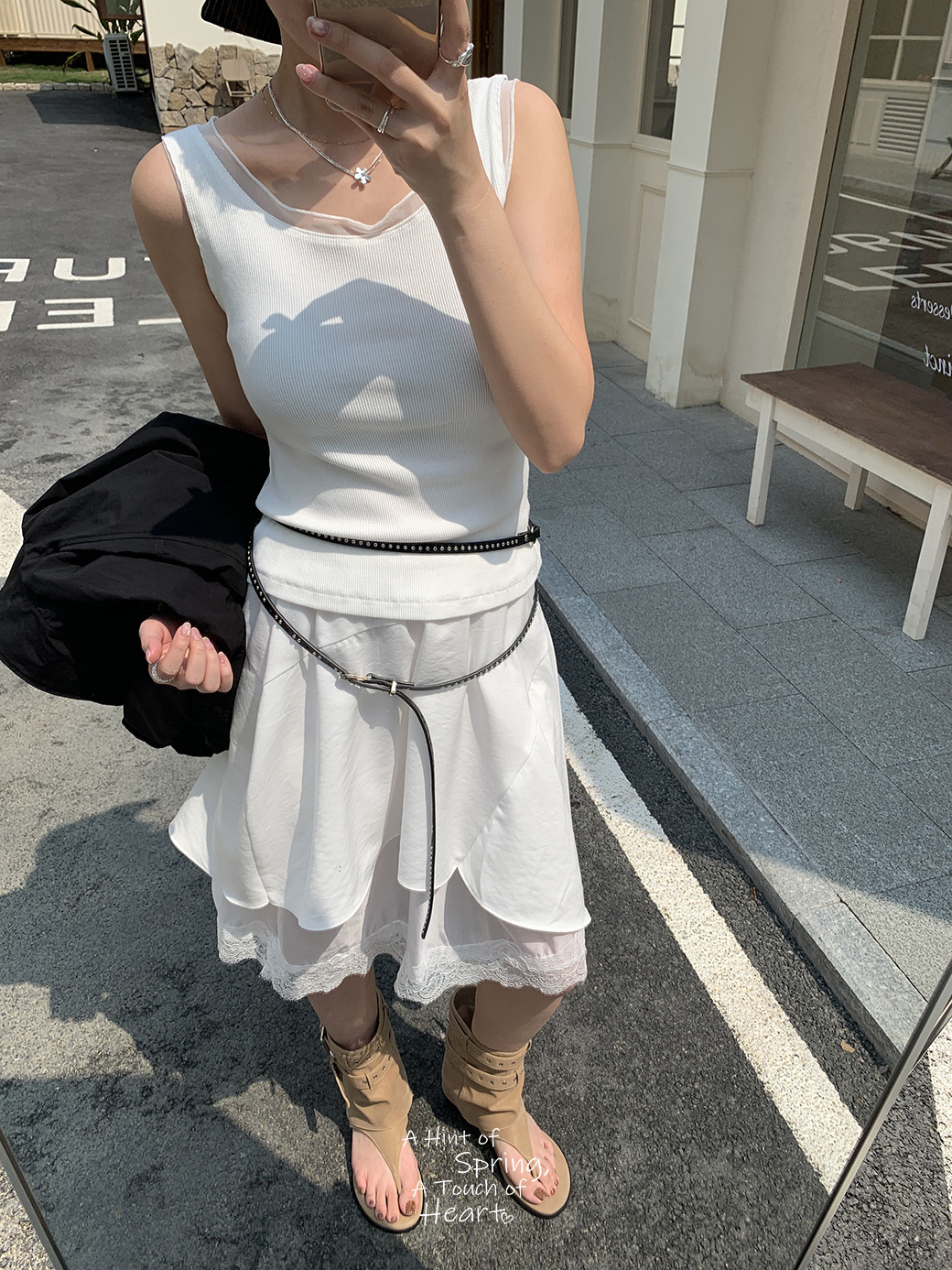 (G15)紗感拼接背心-4色