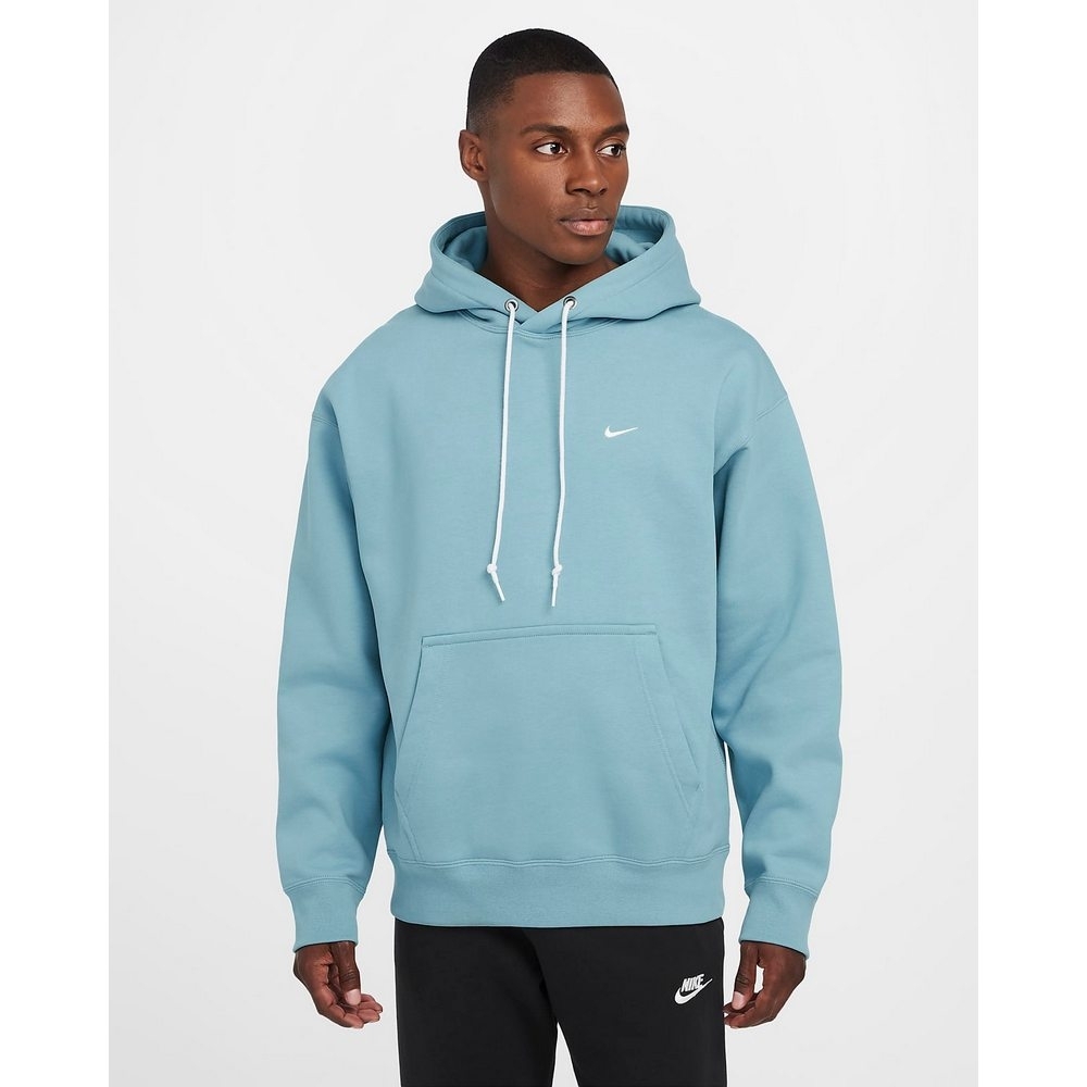 NIKE 帽T Solo SWSH FLC PO Hoodie 落肩 水藍 男 DX1355-464