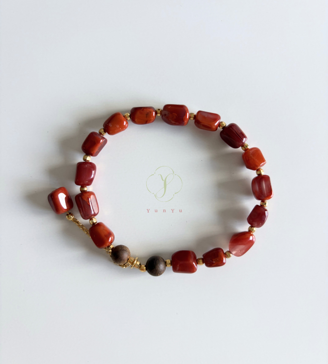 不規則火焰紋南紅手串