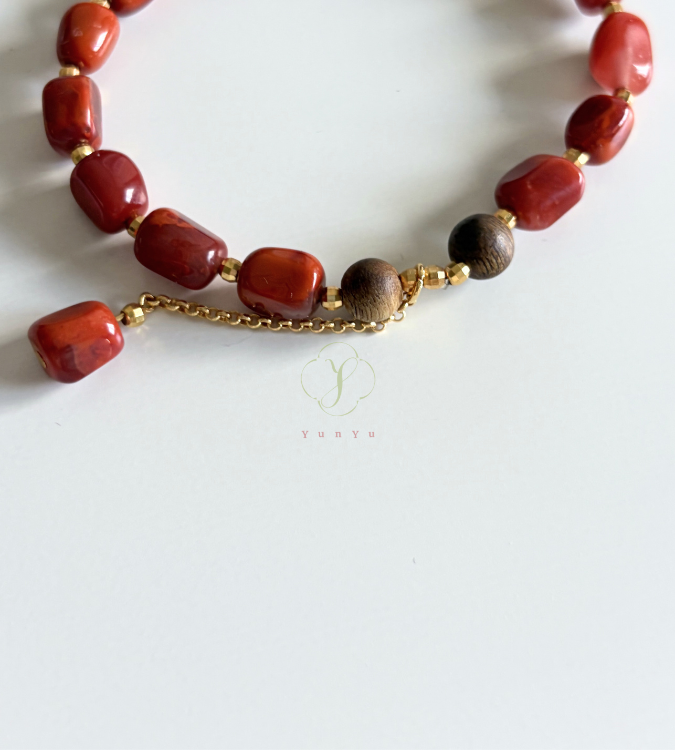 不規則火焰紋南紅手串