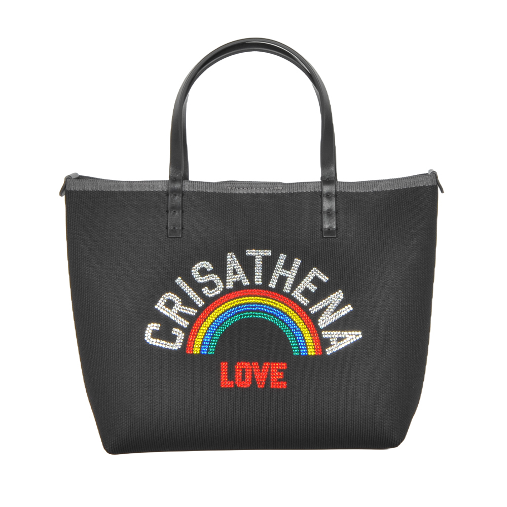0328CA15-CRTNA-Crisathena Glam Rainbow Love小手提袋 黑色 (A15)