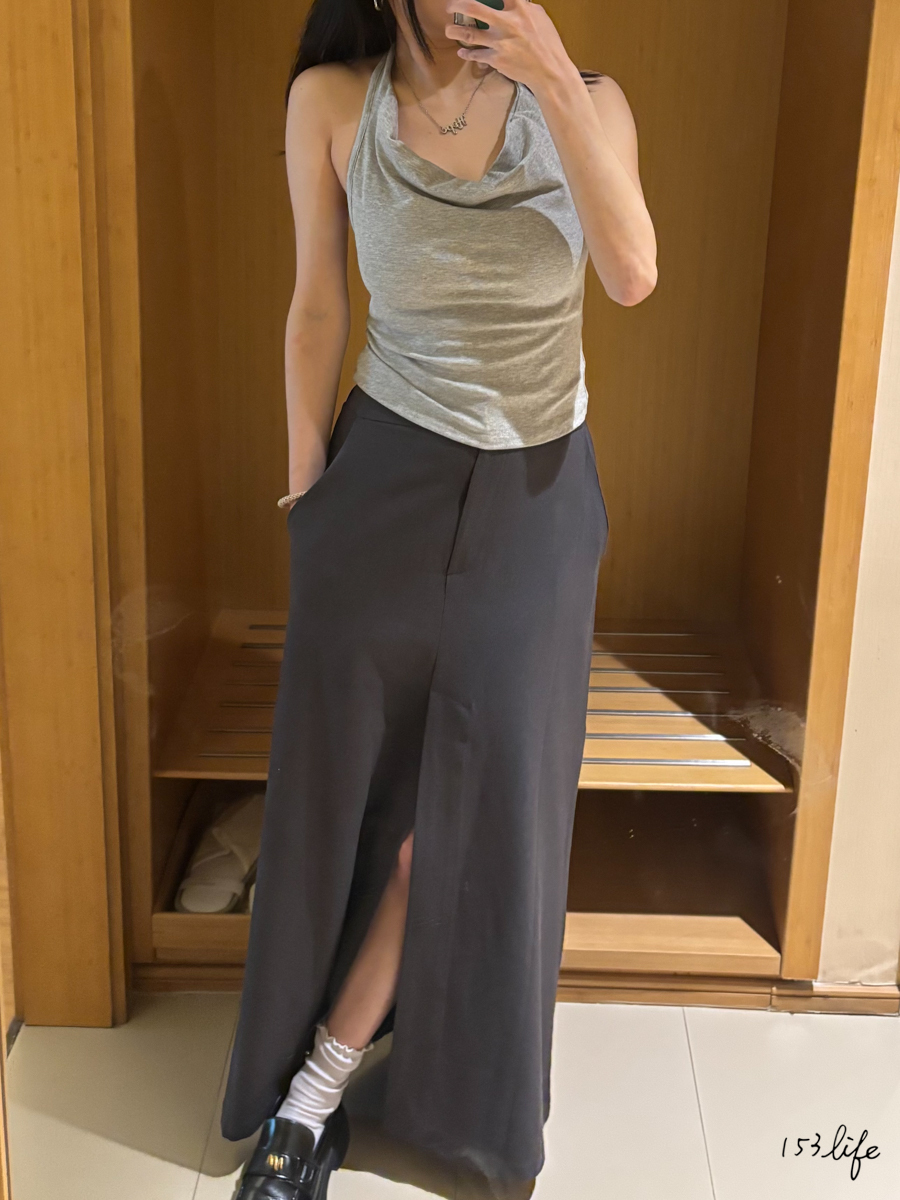 超模掛脖美背bra上衣(灰)