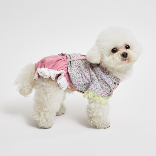 Louisdog 藝術莓果慕斯吊帶褲