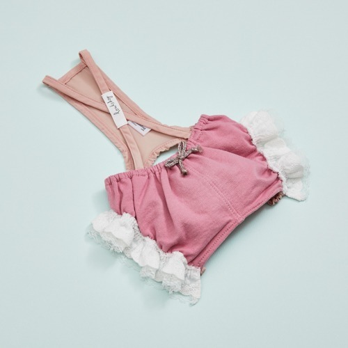 Louisdog 藝術莓果慕斯吊帶褲