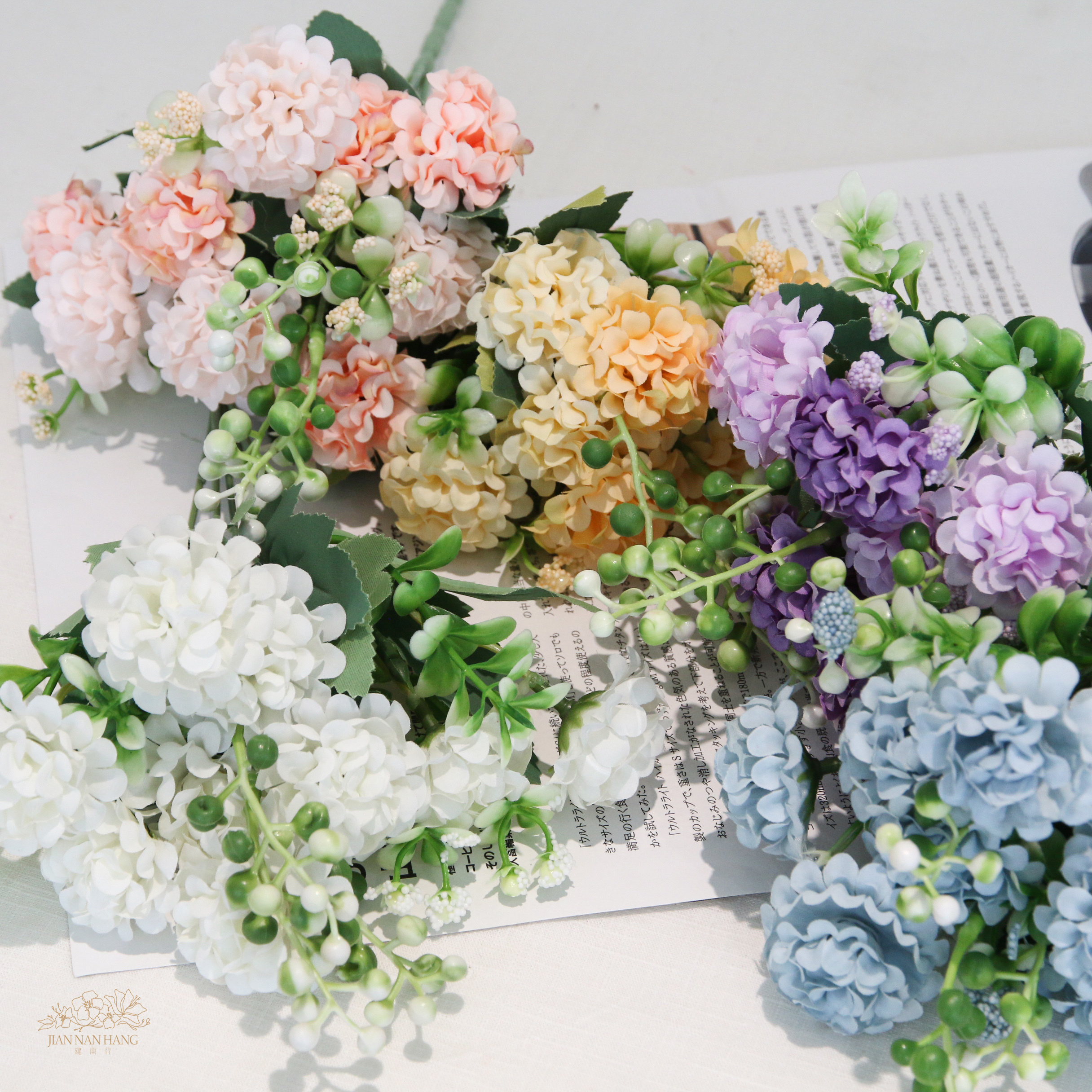 人造花 5叉10頭雛菊 5色