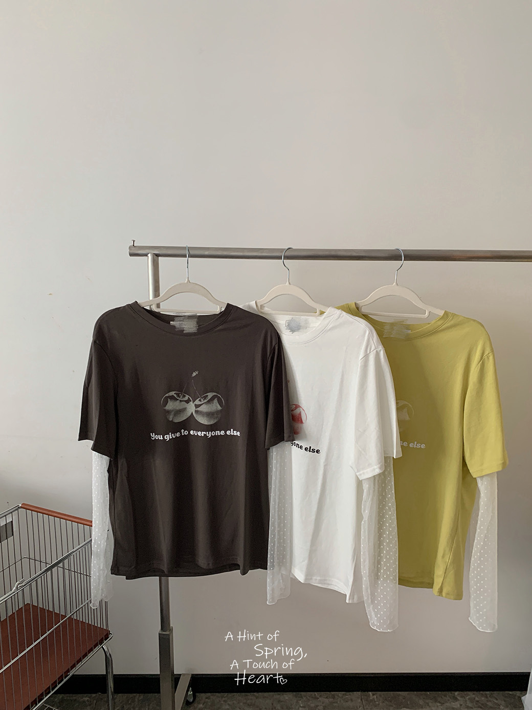 (G11)樱桃疊穿2件式TEE-3色