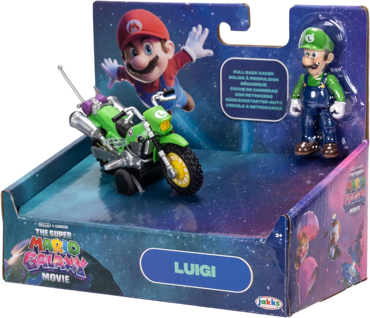 《 任天堂 》  超級瑪利歐銀河電影版:2.5吋摩托車系列 - 路易吉