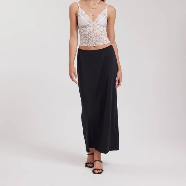 1AF0323-029 [ANNE FONTAINE] Novela Skirt Black #H22F40503 (EU)