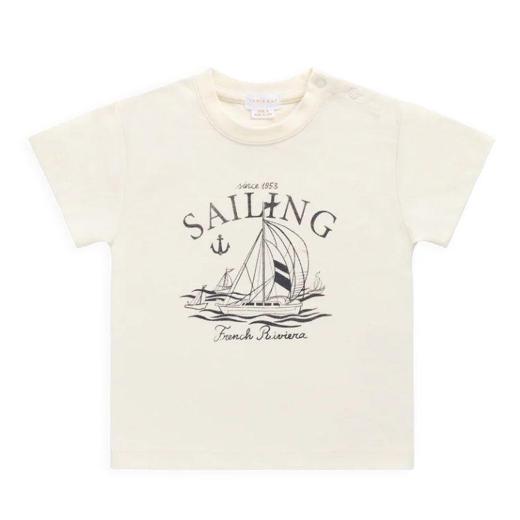 （預購）JAMIEKAY 帆船短袖上衣 Organic Cotton Bjorn Tee - French Riviera Eclipse