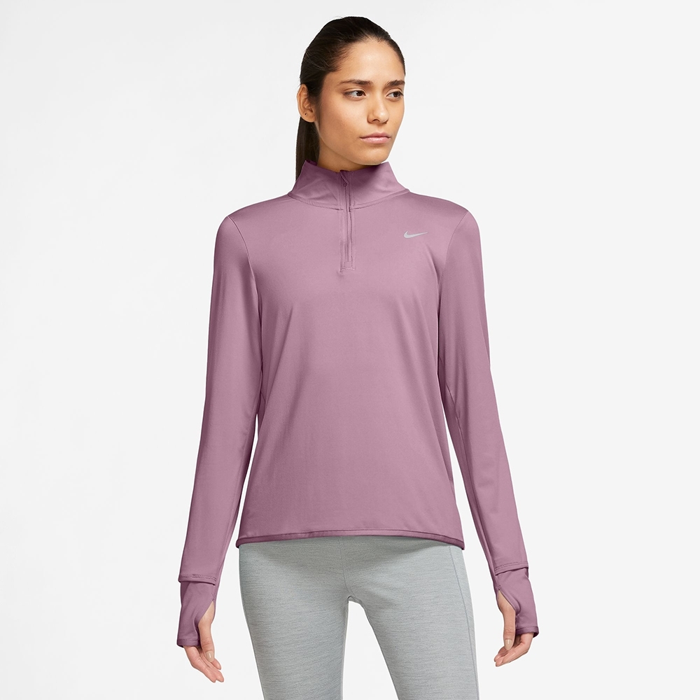 NIKE Swift Elmnt DF Uvhztop  速乾 防曬 半開襟 長袖 紫色 女 FB4317-523