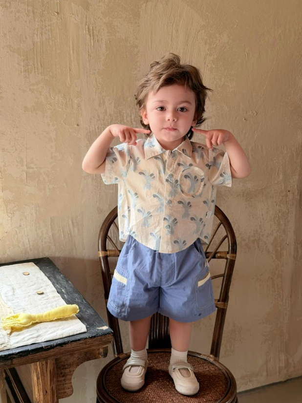 BYC03T055BL 抽象美學海浪恤衫