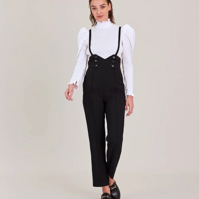 1AF0323-032 [ANNE FONTAINE] Blake Suspender Pant Black #H22F14803 (EU)