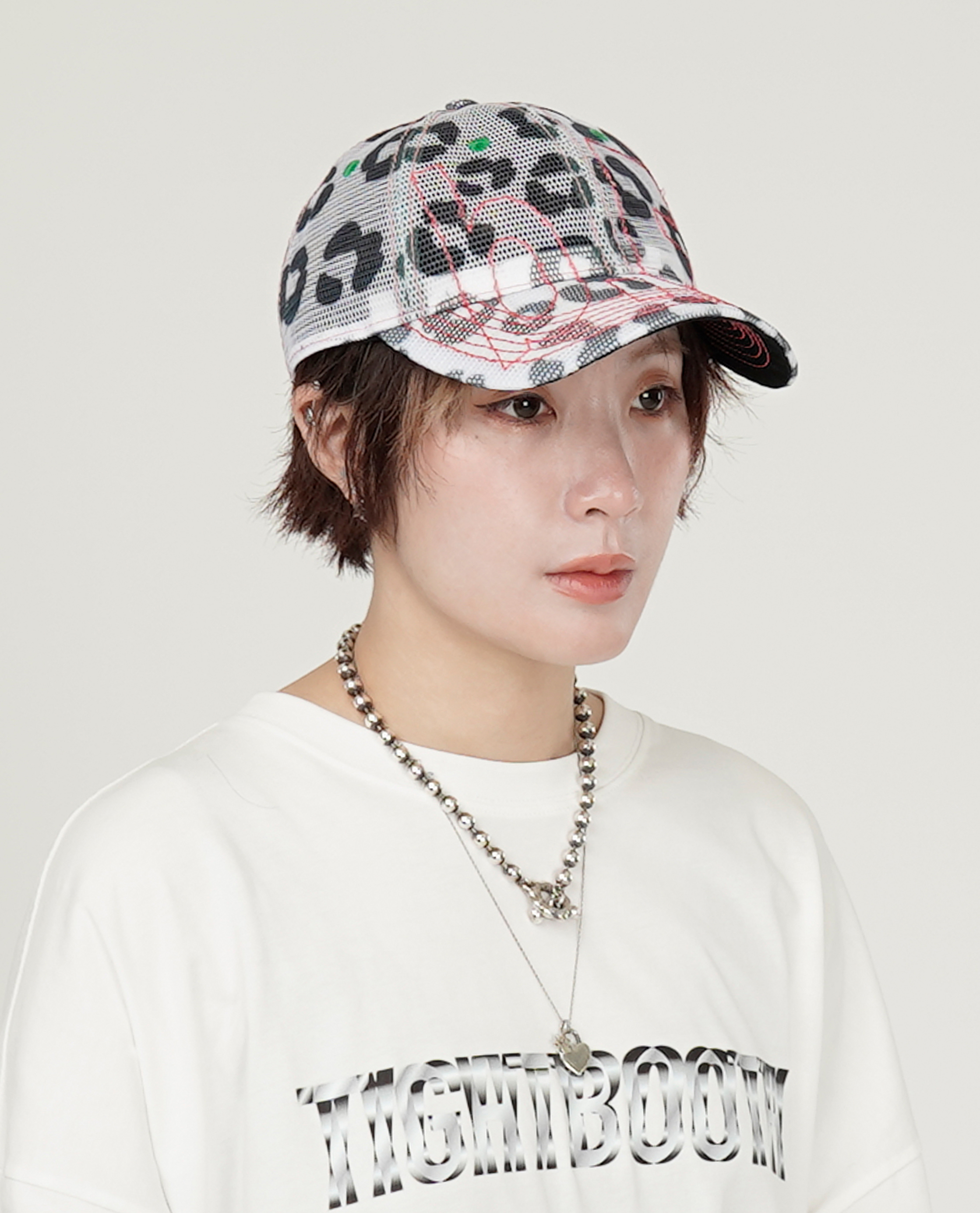 b.Eautiful Vapor 6 Panel Hat (White Leopard Mesh / Hot Pink) - Collection*15