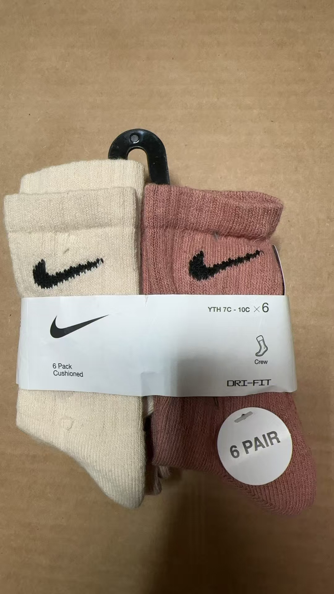 【直播】Nike LX032085 Kids 運動長襪(6對裝)