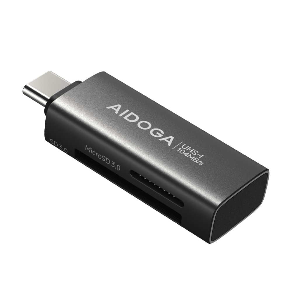 AIDOGA 艾迪伽 Type-C to SD&TF OTG 記憶卡讀卡器傳輸轉接頭轉接器 UHS-I StarKeep系列 支援iPhone17/安卓/手機/平板/筆電