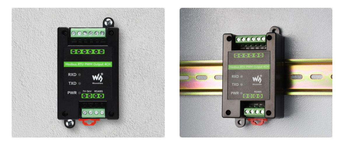 工業級 Modbus RTU 4路 PWM 脈衝輸出模組,安裝方式