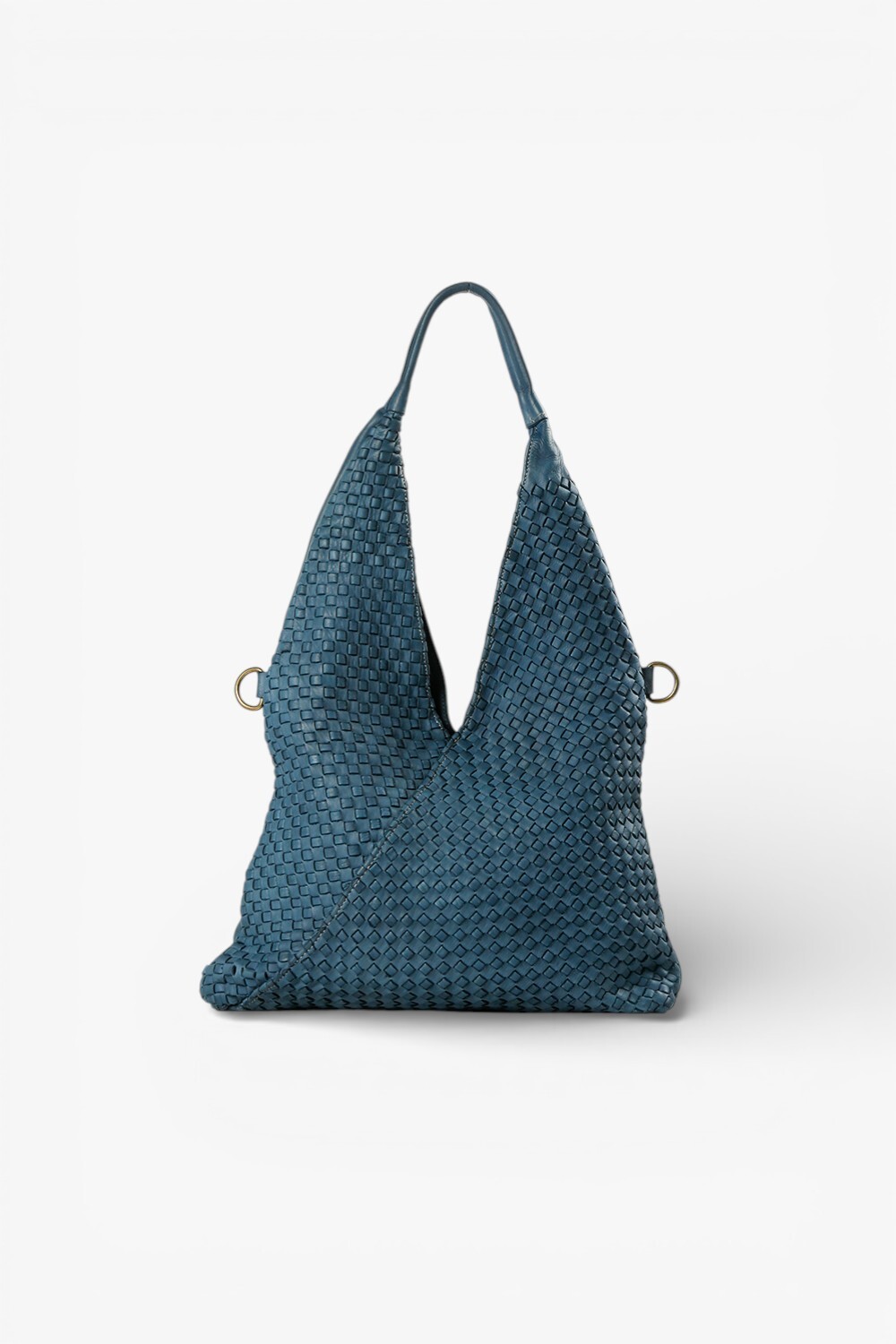 LORENA 編織交叉肩背包 藍色