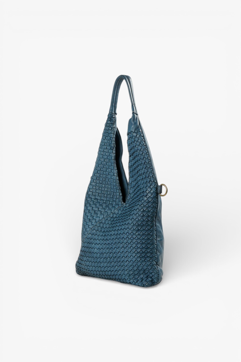 LORENA 編織交叉肩背包 藍色